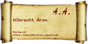 Albrecht Áron névjegykártya