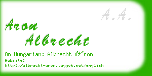 aron albrecht business card